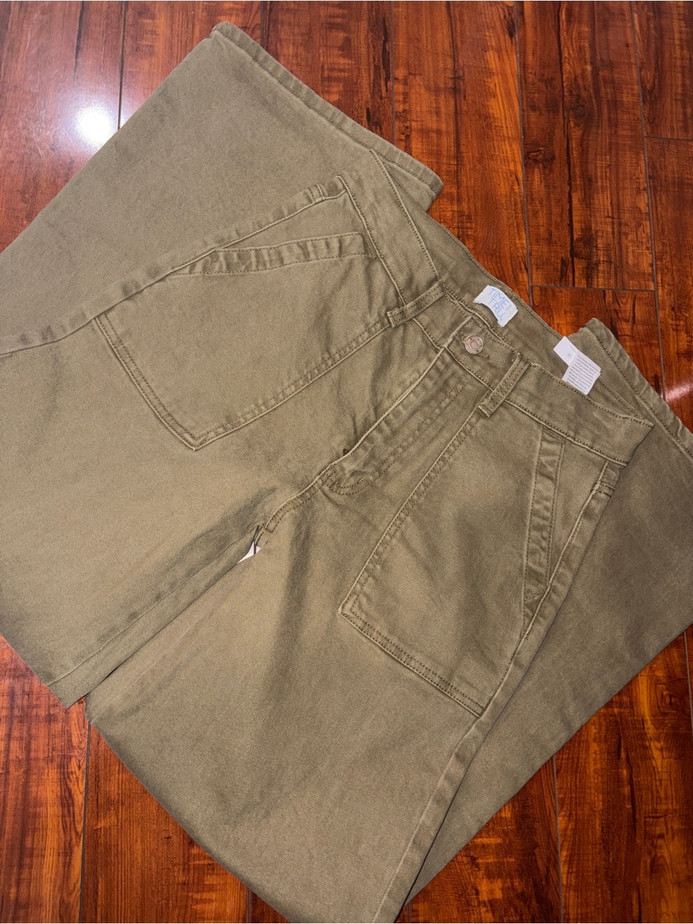 Time and Tru Women's Wide Leg Utility Trousers, 31" Inseam, Size 6